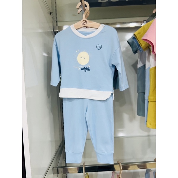 Bộ quần áo dài tay cổ tròn Candie Nite Bu Baby, Bộ quần áo dài tay mặc điều hòa cho bé trai bé gái cao cấp
