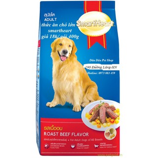 Thức ăn cho chó lớn hạt khô smartheart vị thịt bò nướng 400gr