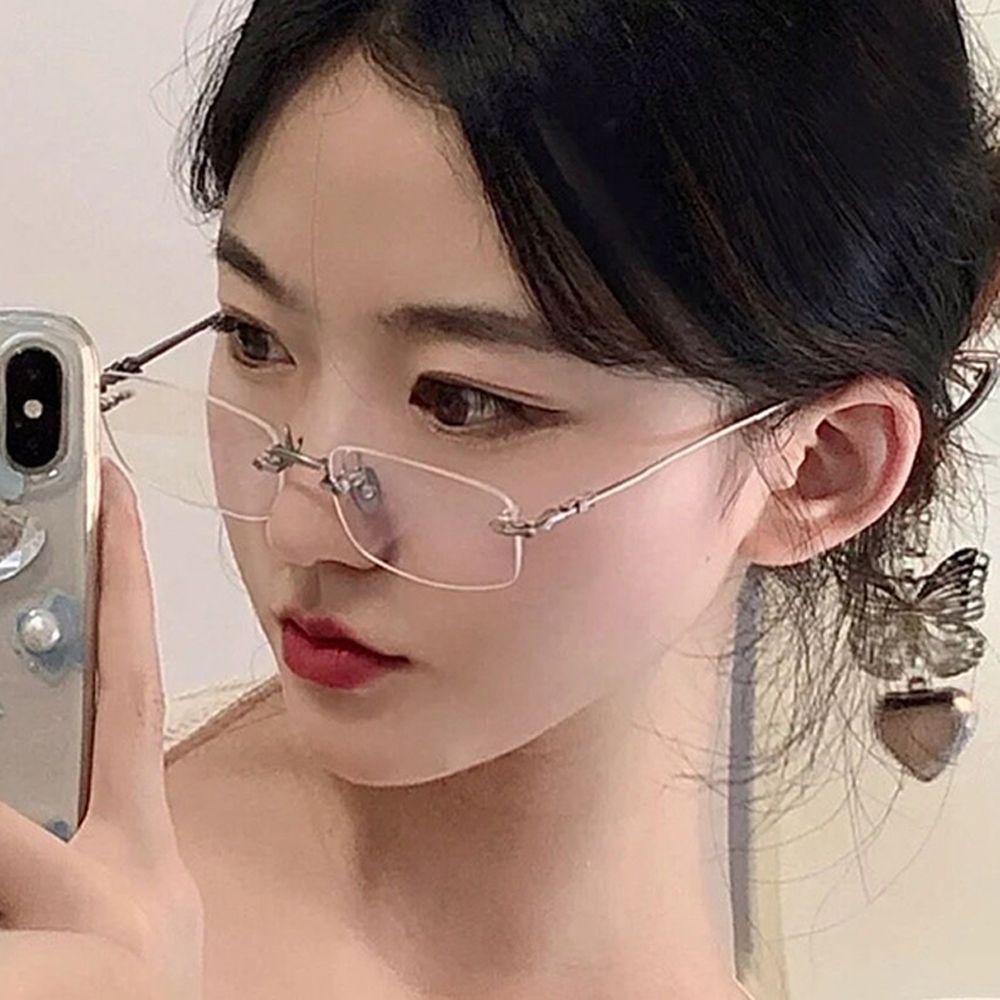 Mắt Kính Chống Bức Xạ Gọng Kim Loại Vuông VANES1 Thời Trang Hàn Quốc