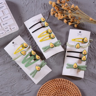 Set kẹp tóc quả bơ 5 món