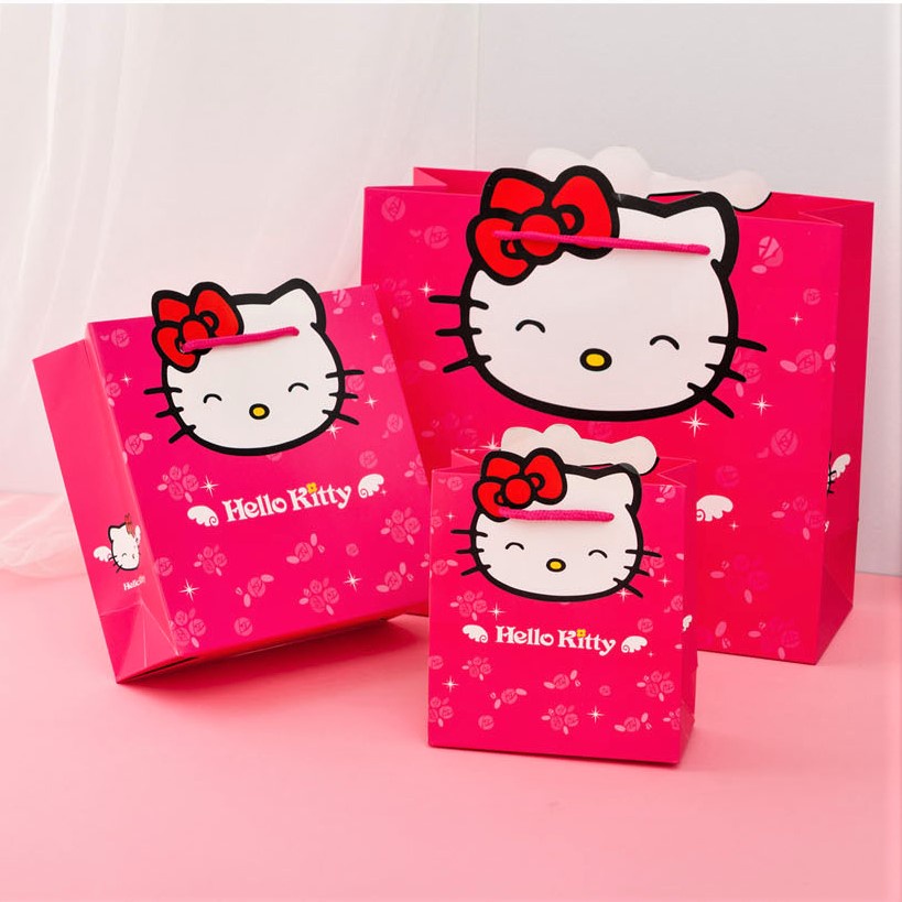 Túi quà tặng dễ thương cute, túi giấy có quai đựng quà sinh nhật, mừng năm mới, tết, gift bag hoạt hình xinh xắn