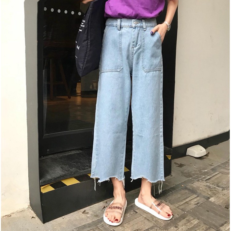 [Cây đậu shop] sẵn QUẦN JEANS SUÔNG LƯNG CHUN | BigBuy360 - bigbuy360.vn