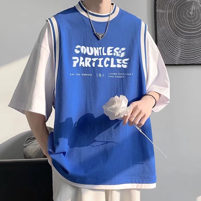 【M-5XL】Áo Thun Nam Ngắn Tay In Chữ Phong Cách Hàn Quốc Thời Trang Cho Áo Phông Rộng Nữ Simple Bigsize Unisex T shirt