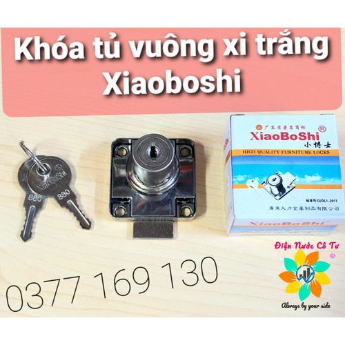 Khóa tủ vuông xi trắng hiệu Xiaoboshi