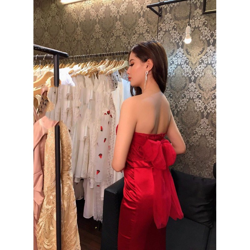 Đầm maxi body dự tiệc cúp ngực nơ lưng TRIPBLE T DRESS - size M/L MS295V