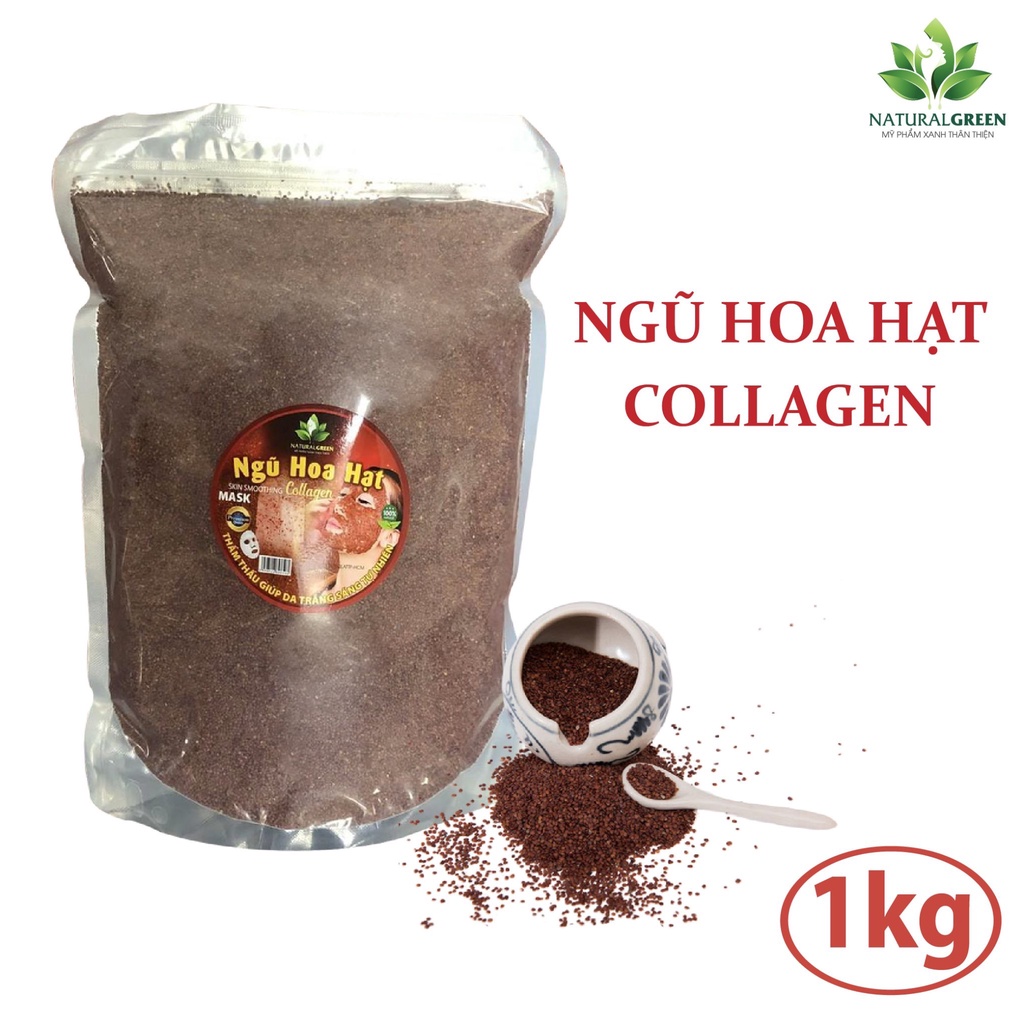 Giá sỉ 0.5kg Bột đắp mặt nạ ngũ hoa hạt ngừa mụn thâm nám làm trắng da