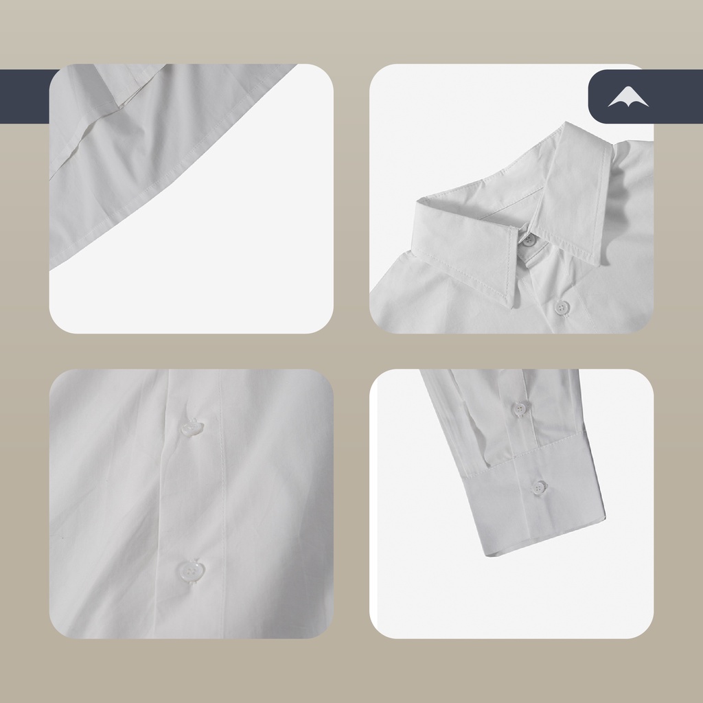 Áo sơ mi trắng form rộng Tommy MARTIAN Hàn quốc unisex cổ bẻ dài tay trắng trơn basic oversize nam nữ SM022 | BigBuy360 - bigbuy360.vn