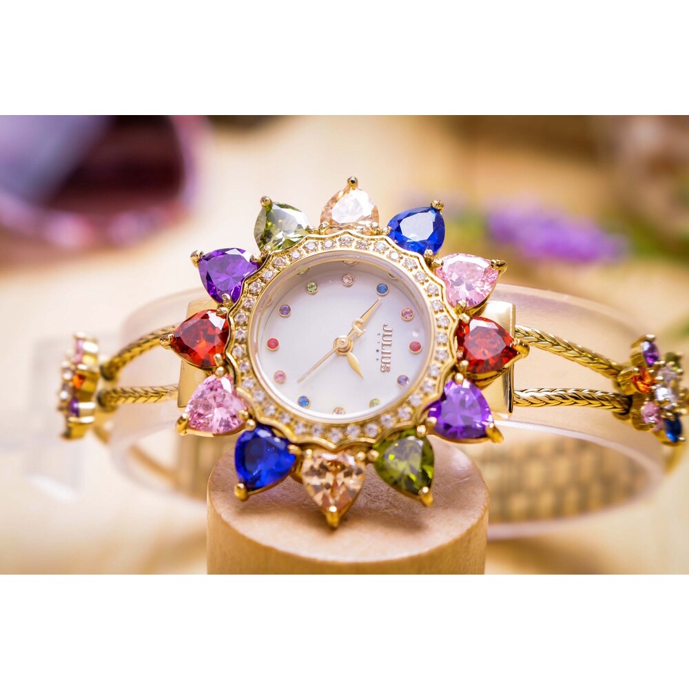 Julius Mall - Đồng Hồ Nữ JS-021A Julius Star Mặt Hoa Đính Đá swarovski