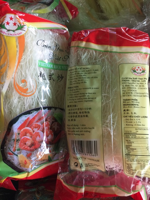 Bún gạo khô Việt Nam xuất khẩu 250g