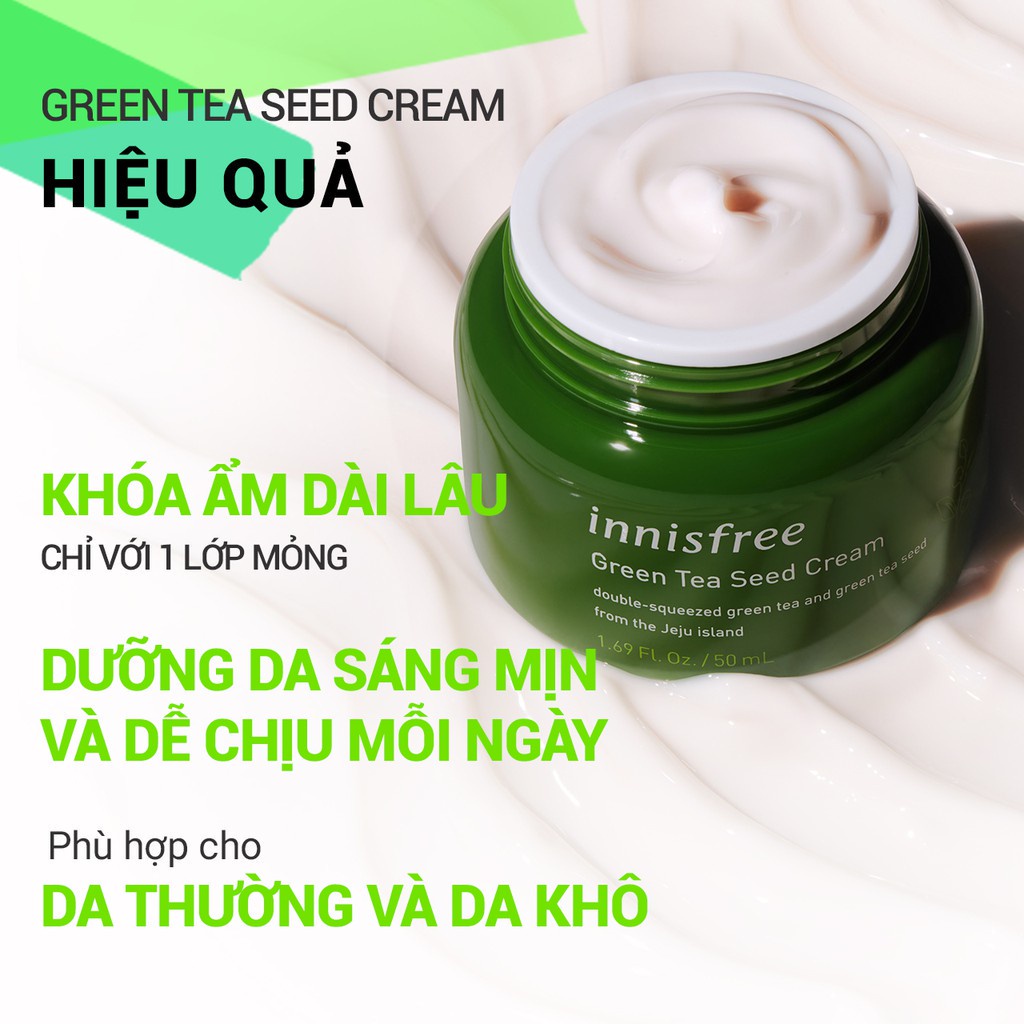 [Mã COSIF05 giảm 10% đơn 400K] Kem dưỡng ẩm innisfree Green Tea Seed Cream 50ml