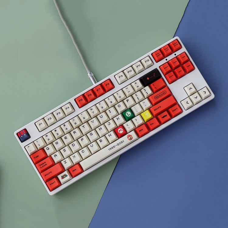 Keycap MARIO ĐỎ 2021 120 nút Nhựa PBT