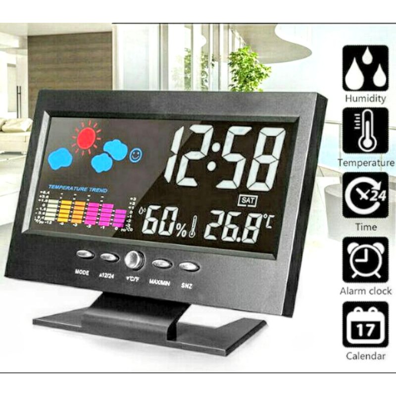 SIÊU GIÁ VỚI BỘ ĐỒNG HỒ ĐỂ BÀN CẢM BIẾN GIỌNG NÓI ĐA NĂNG 4IN1 MÀN HÌNH LED SIÊU ĐẸP MẪU MỚI