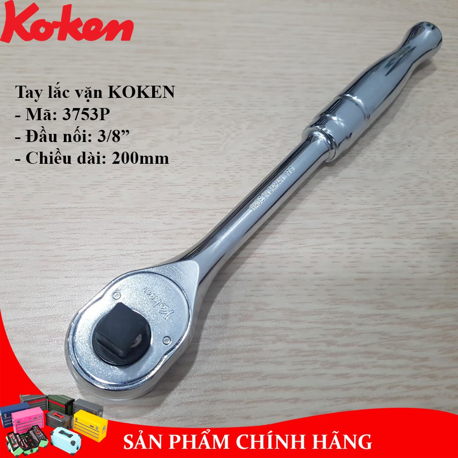 Tay lắc tự động 3/8" Koken Nhật mã 3753P, tay vặn tự động 3/8