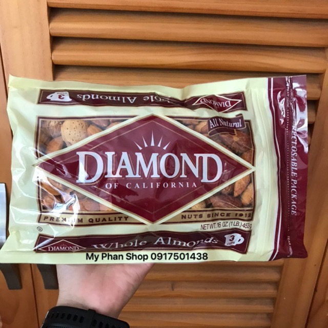 Hạt Hạnh Nhân Rang Bơ Diamond 453gr