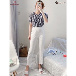 SWANLAKE | Áo kiểu nữ cotton caro Mã hàng: A09543LW01