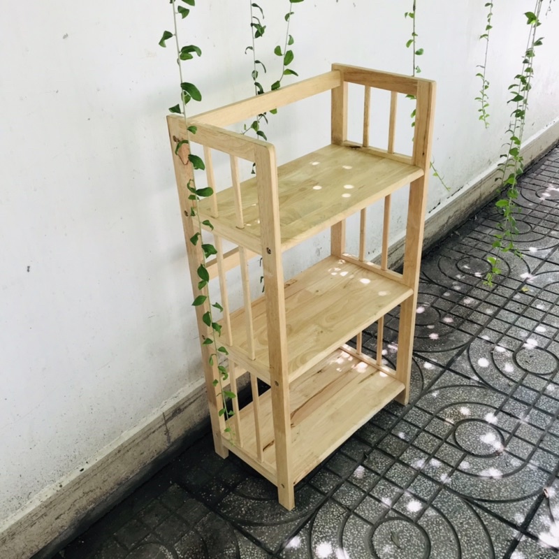Kệ sách gỗ cao su 3 tầng 50cm