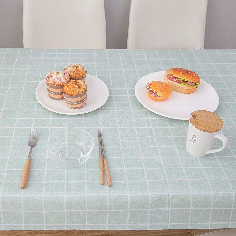 Khăn trải bàn caro nhựa PVC chống thấm nước, khăn trải bàn vintage không phai màu dễ lau chùi