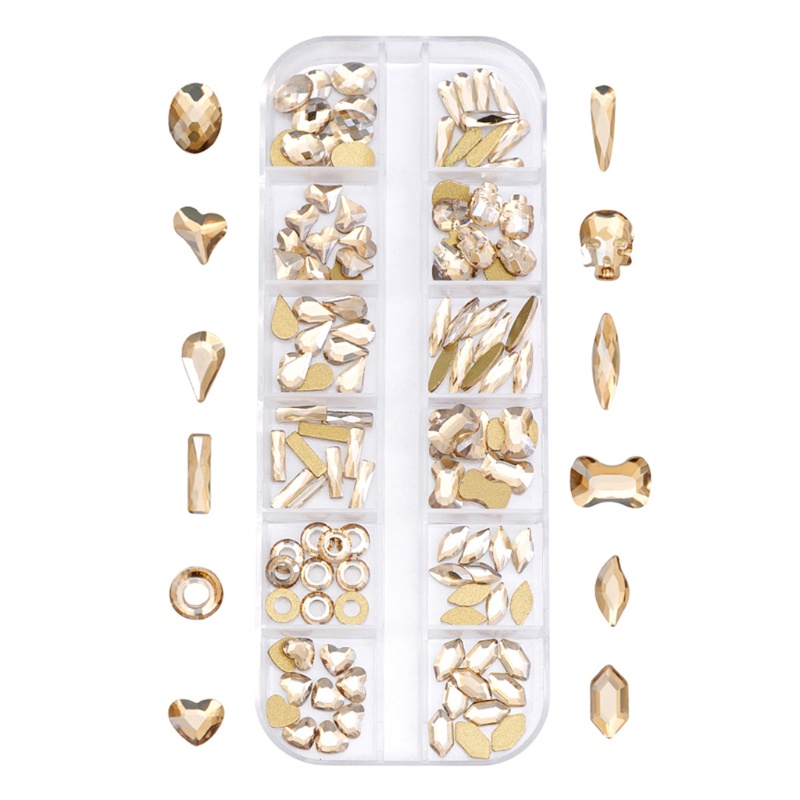 Set 120 Viên Đá Pha Lê AB Mặt Phẳng Đính Trang Trí Móng Tay / Giày / Móng Nghệ Thuật