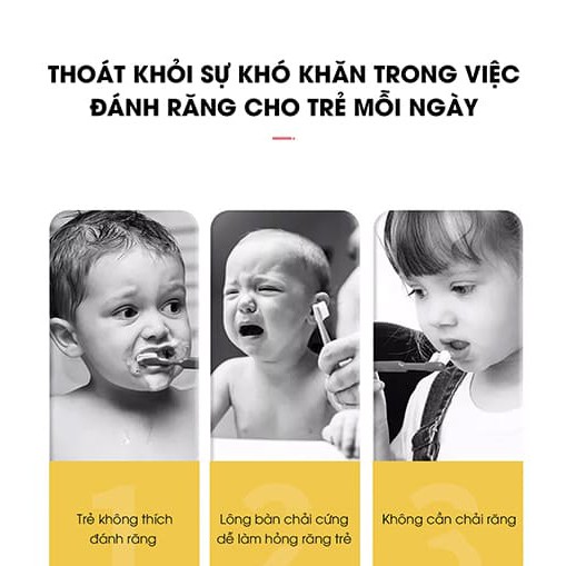 Máy Đánh răng Trẻ Em Cầm Tay Hình U, Bàn Chải Điện Đánh Răng Cho Bé từ 2-8 Tuổi WEKOME, Bàn Chải Điện Tự Động Cho Bé Yêu