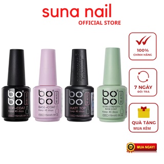 Base top Bobo chính hãng - gel liên kết, top phủ bóng, cứng móng, top lì Bobo