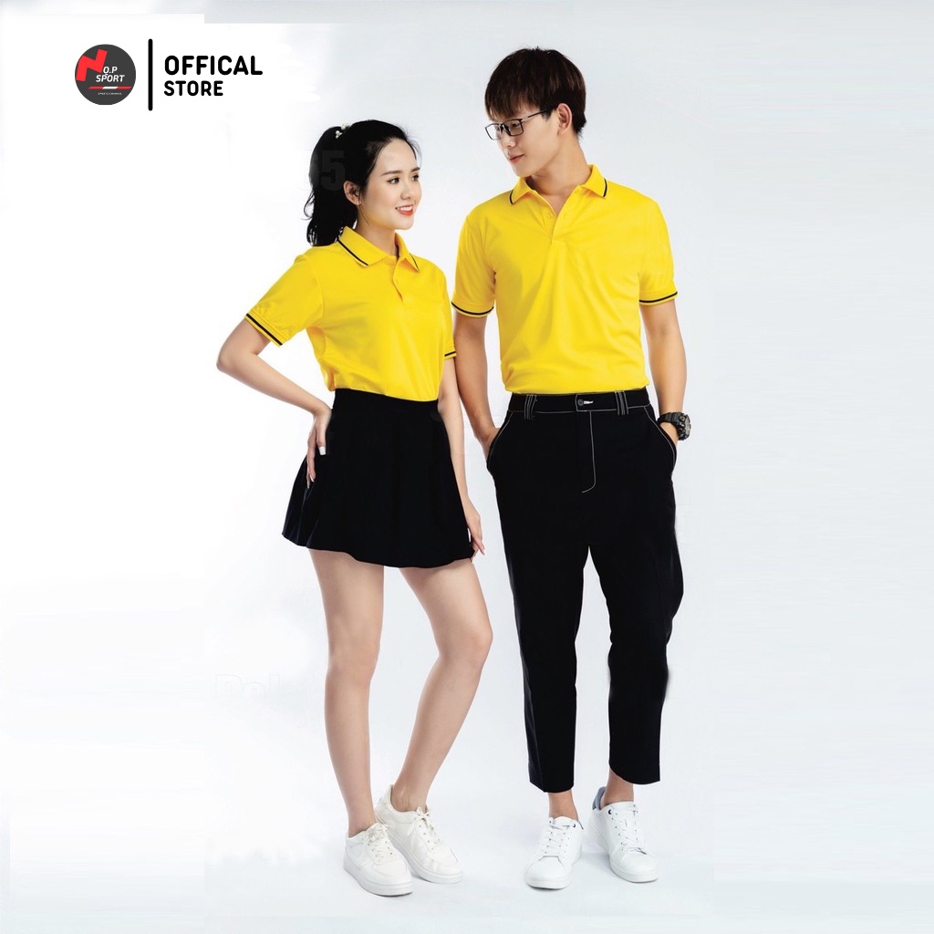 Áo Thun Polo Nam Nữ Cổ Bẻ Dệt Bo Len Vải Cotton Xuất Xịn Tay Ngắn Công Sở