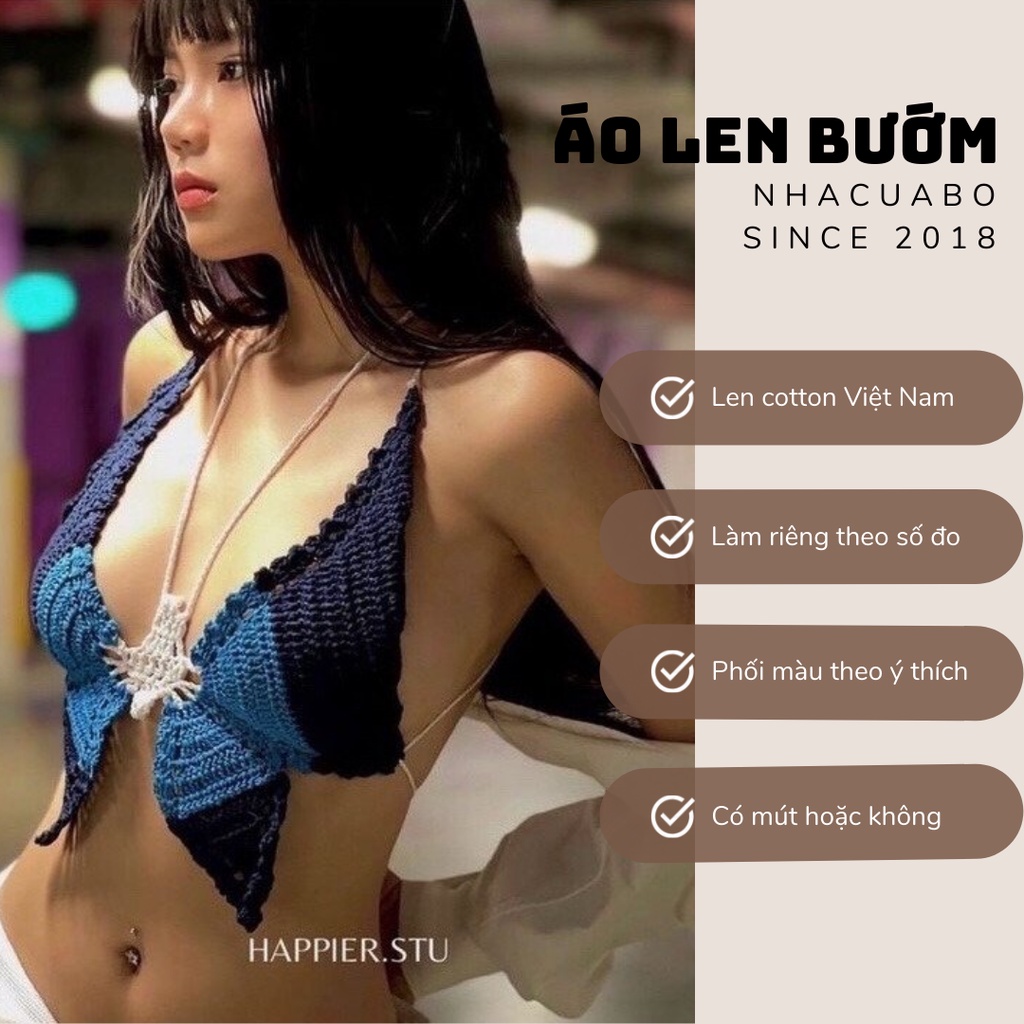 Áo Len Hình Bướm Hot Trend 2022 Đan Theo Yêu Cầu