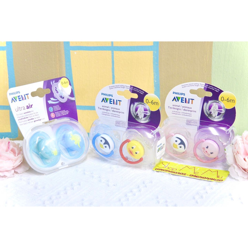 Ti Giả Avent Đầu Dẹt Cho Bé Size 0-6m, 6-18m