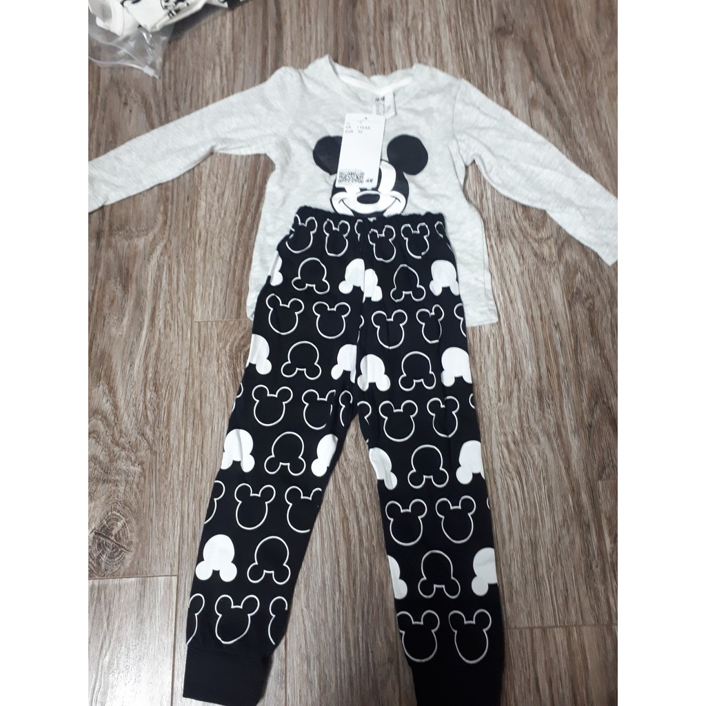 Bộ quần áo thu đông dài tay bé trai bé gái mickey