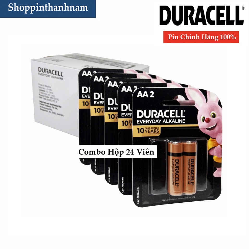 Hộp 24 viên (12 vỉ) Pin AA / Pin AAA Duracell chính hãng