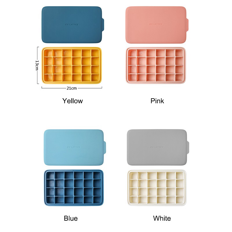 Khuôn tự làm đá viên SWEEJAR bằng silicon 24 ngăn có nắp đậy tiện dụng