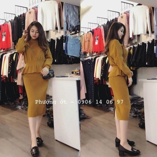 Set áo váy len cao cấp