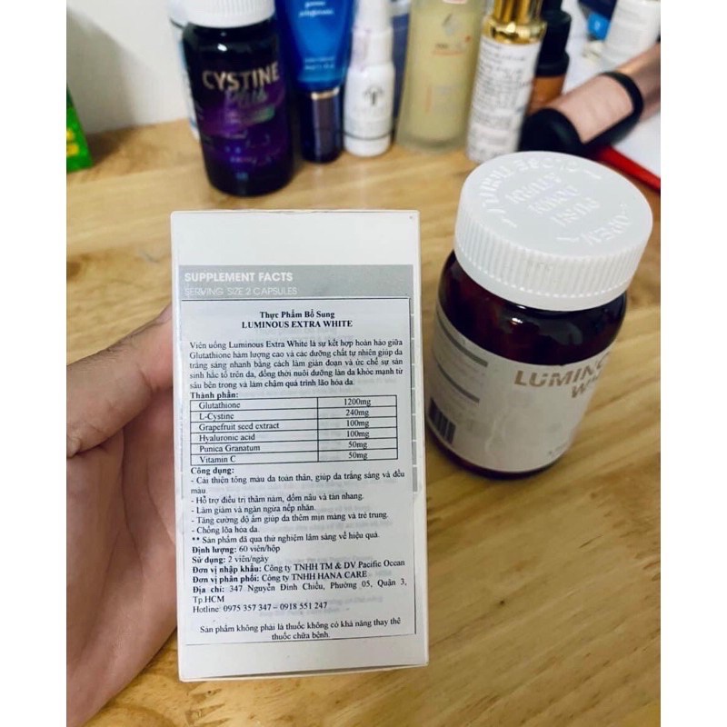 [ CHÍNH HÃNG] Viên Uống Luminous Extra White 60 Viên Giúp Trắng Da Giảm Nám Mờ Đốm Nâu | BigBuy360 - bigbuy360.vn
