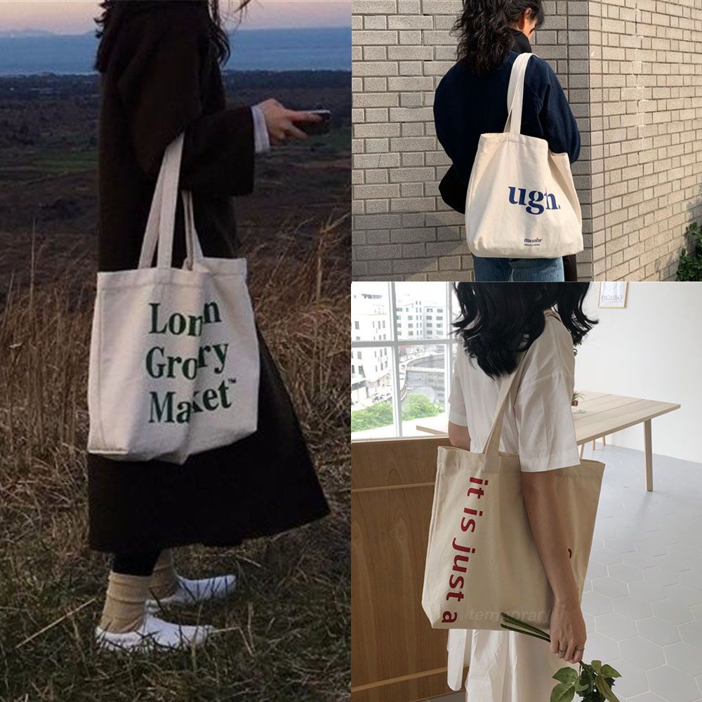 Túi xách canvas có khóa kéo thời trang xuân thu MIHAN1 cho nữ