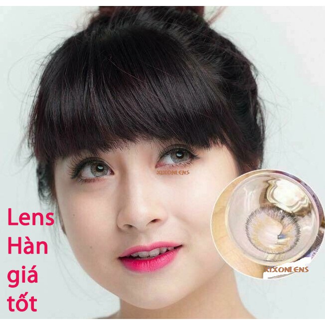 Lens-kính áp tròng Hàn Quốc chính hãng, Màu Xám Tây, (1 cặp lens+khay đơn)