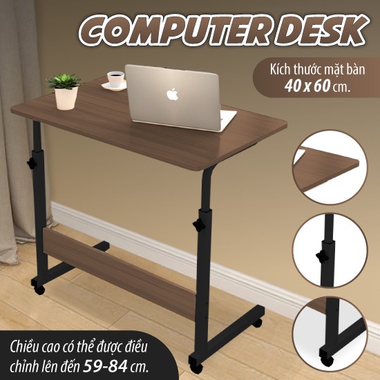 CHAIR19 Desk - Bàn xếp đa năng cao cấp nhiều tiện ích làm việc học tập Mẫu 8120 dài 60cm x rộng 40cm x cao 68 đến 90 cm