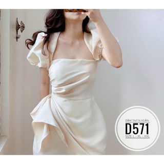 Bigsize Đầm tafta xoắn D571