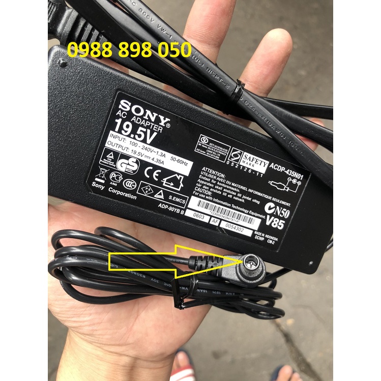 bộ dây nguồn tivi sony 19.5v 4.35a giá rẻ bảo hành 12 tháng 1 đổi 1