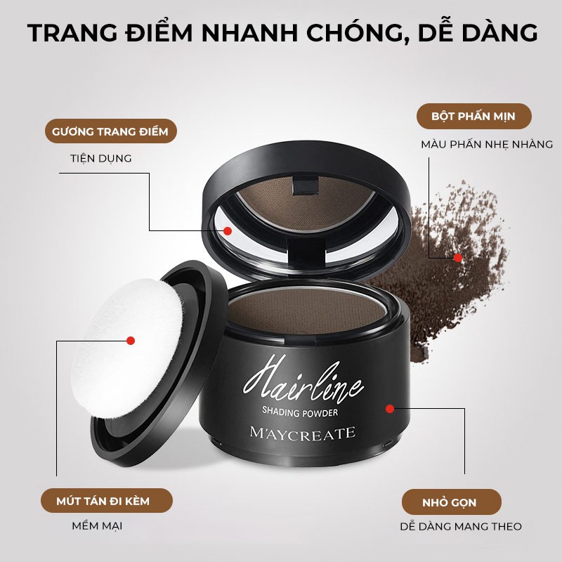 Phấn phủ che hói Maycreate, che da đầu, trán bò liếm Nhỏ gọn tiện lợi Giúp mặt Thon Gọn - Cô nàng sư tử