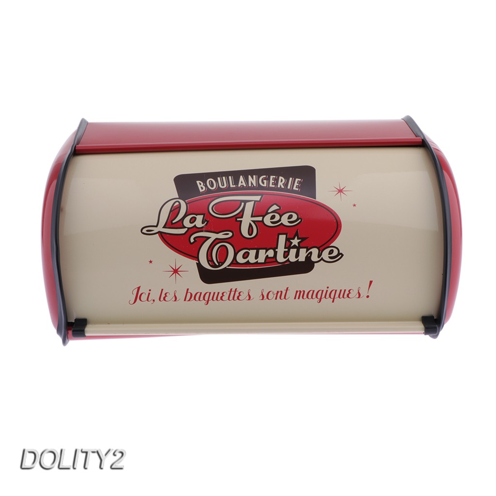 [Dolity2] Hộp Kim Loại Đựng Bánh Mì / Bánh Mì / Thức Ăn Nhà Bếp Màu Đỏ