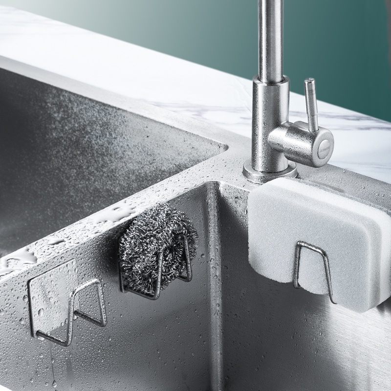 Giá gắn tường bằng thép không gỉ không đục lỗ để ráo nước miếng xốp rửa bát đĩa