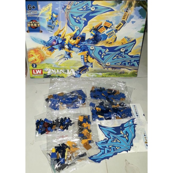 Lắp ráp 1 hộp Ninjago cưỡi Rồng 1045 có trên 300 chi tiết bằng nhựa ABS rất đẹp