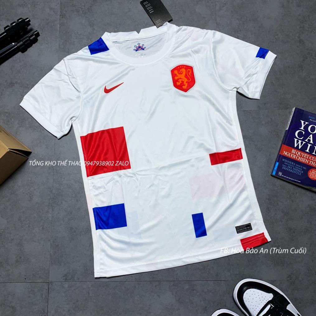 Set Bộ Quần Áo Bóng Đá Đội Tuyển Hà Lan WC 2022 Màu Trắng Caro - Vải Thái Chuẩn Áo Thi Đấu - Áo Đá Banh Hà lan
