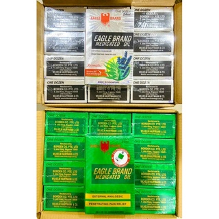Lố 12 chai Dầu Xanh Singapore 2 nắp Tiêu Chuẩn Mỹ 24ml Chính hãng