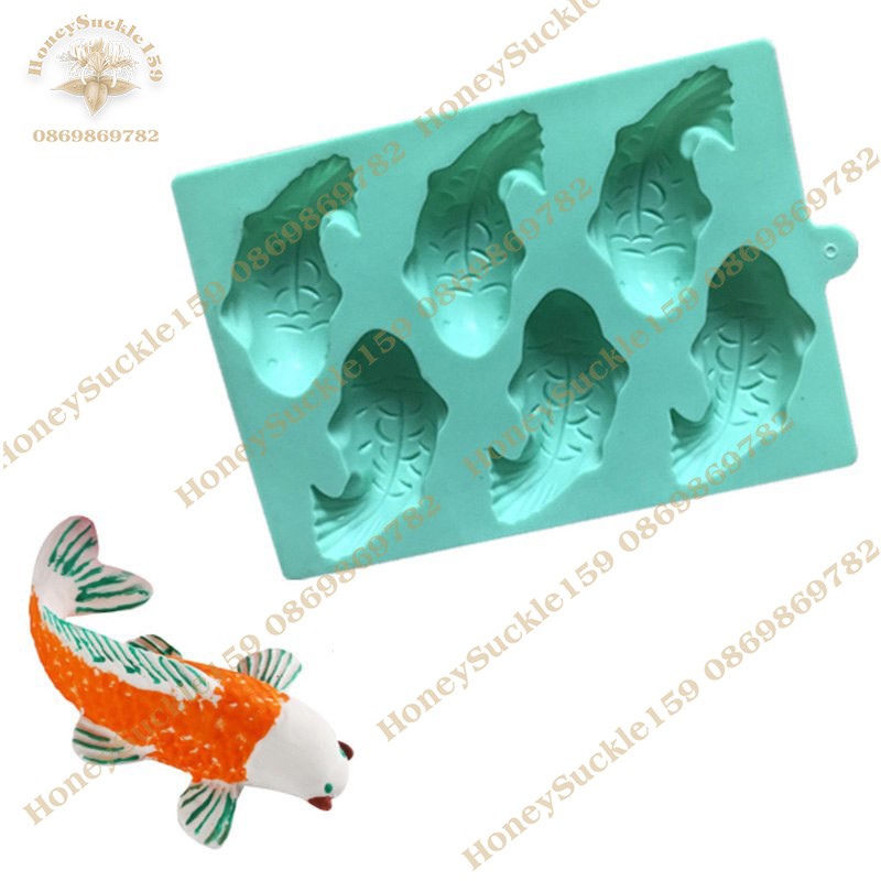 Khuôn Silicon 4D Đổ Socola/Thạch/Đá/Kẹochipchip/Pudding Hình Cá Lớn