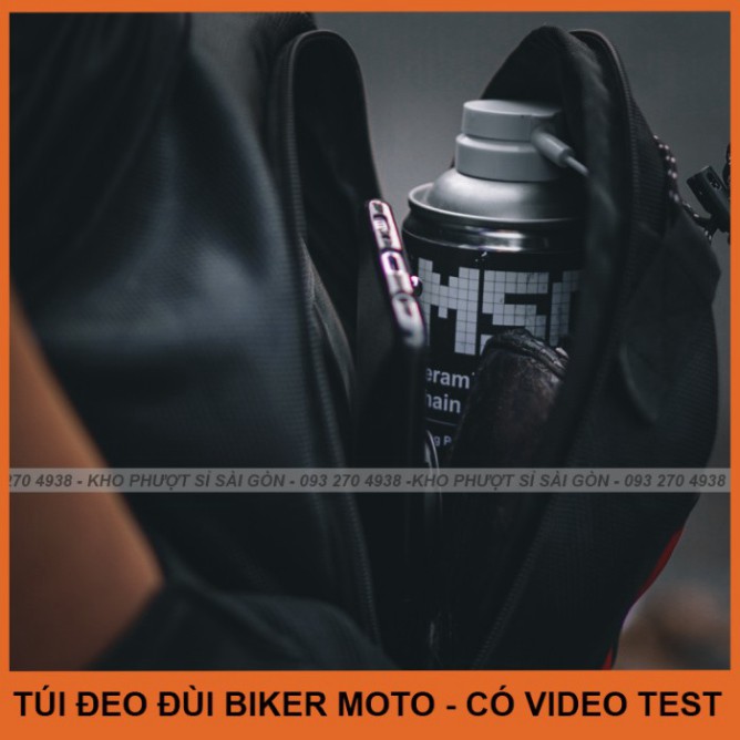 HOT-  GIÁ SỈ - Túi đeo hông đùi Biker Rambo dùng đi tour xe máy tiện dụng - túi đeo chéo hông xe máy