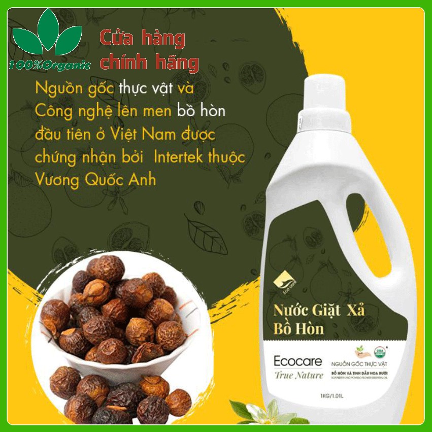 Nước giặt ECOCARE bồ hòn hữu cơ, nguồn gốc thực vật