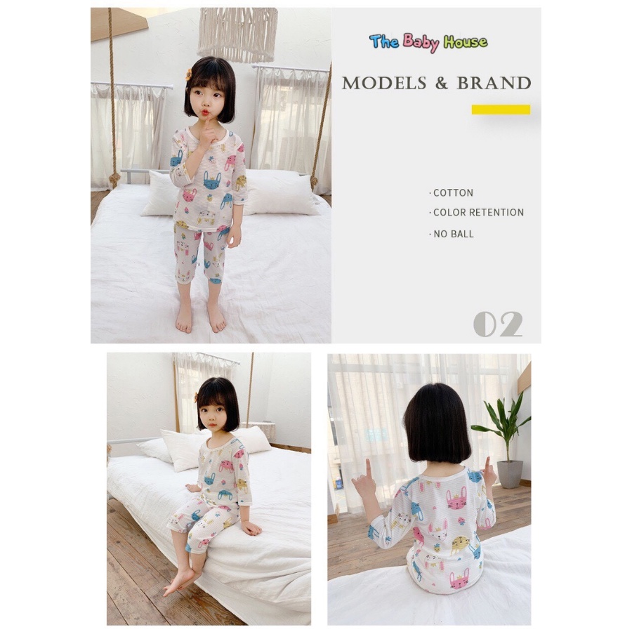 Bộ Quần Áo Trẻ Em  𝐅𝐑𝐄𝐄𝐒𝐇𝐈𝐏 Bộ Đồ Cotton Mềm Mại Thoải Mái Phong Cách Hàn Quốc Cho Bé