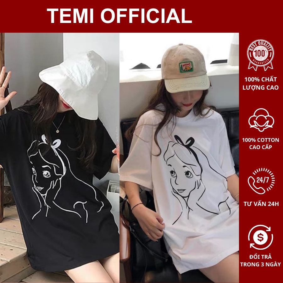 Áo Thun tay lỡ in hoạ tiết Bạch Tuyết, áo phông form rộng, nam nữ unisex oversize, phông 100% cotton co giãn cao cấp