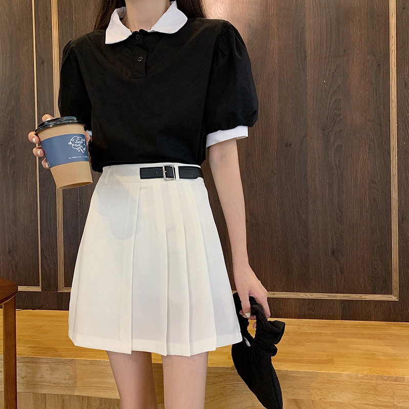 Chân Váy Chữ A Lưng Cao Phong Cách Hàn Quốc Xếp Ly 715 | BigBuy360 - bigbuy360.vn
