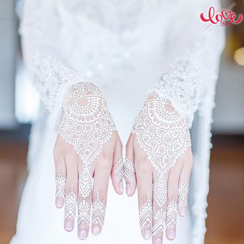 Hình Xăm Dán Tạm Thời Chống Thấm Nước Họa Tiết Ren Trắng Thời Trang Cá Tính